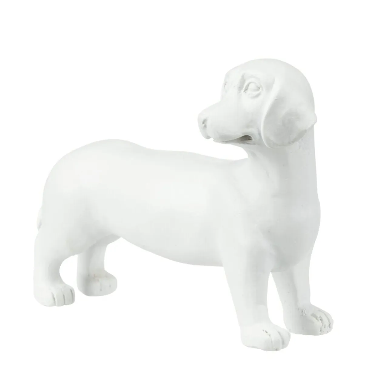 Statue chien teckel en résine petit modèle L16,5xH10cm (2 modèles noir ou blanc)