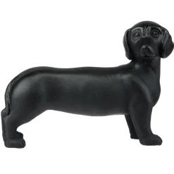 Statue chien teckel en résine petit modèle L16,5xH10cm (2 modèles noir ou blanc)
