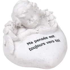 Statuette ange et coeur funéraire avec inscription pensée < Gifi Clearance