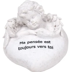 Statuette ange et coeur funéraire avec inscription pensée < Gifi Clearance