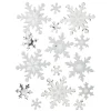 Sticker de Noël flocon de neige gris argenté (2 modèles)
