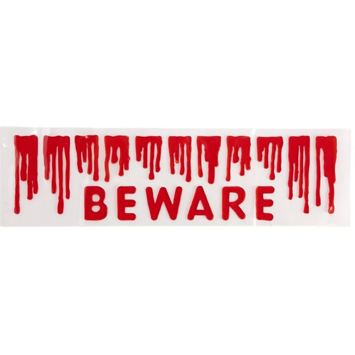 Sticker gel sang rouge dégoulinant et lettres Beware < Gifi Outlet