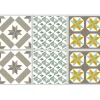 Sticker imitation carreau de ciment 15x15 cm taupe x6