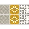 Sticker imitation carreau de ciment 10x10 cm moutarde x6