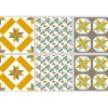 Sticker imitation carreau de ciment 15x15 cm moutarde x6 < Gifi Discount