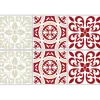 Sticker imitation carreau de ciment 10x10 cm rouge x6