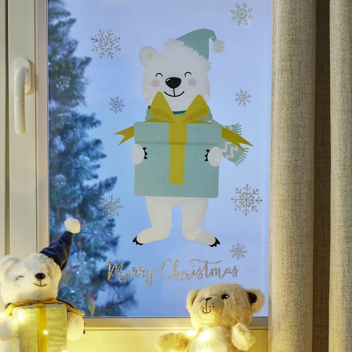 Sticker repositionnable motif ours de noël < Gifi Hot