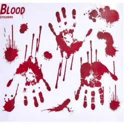 Stickers Halloween empreintes de mains rouges 2 feuillets