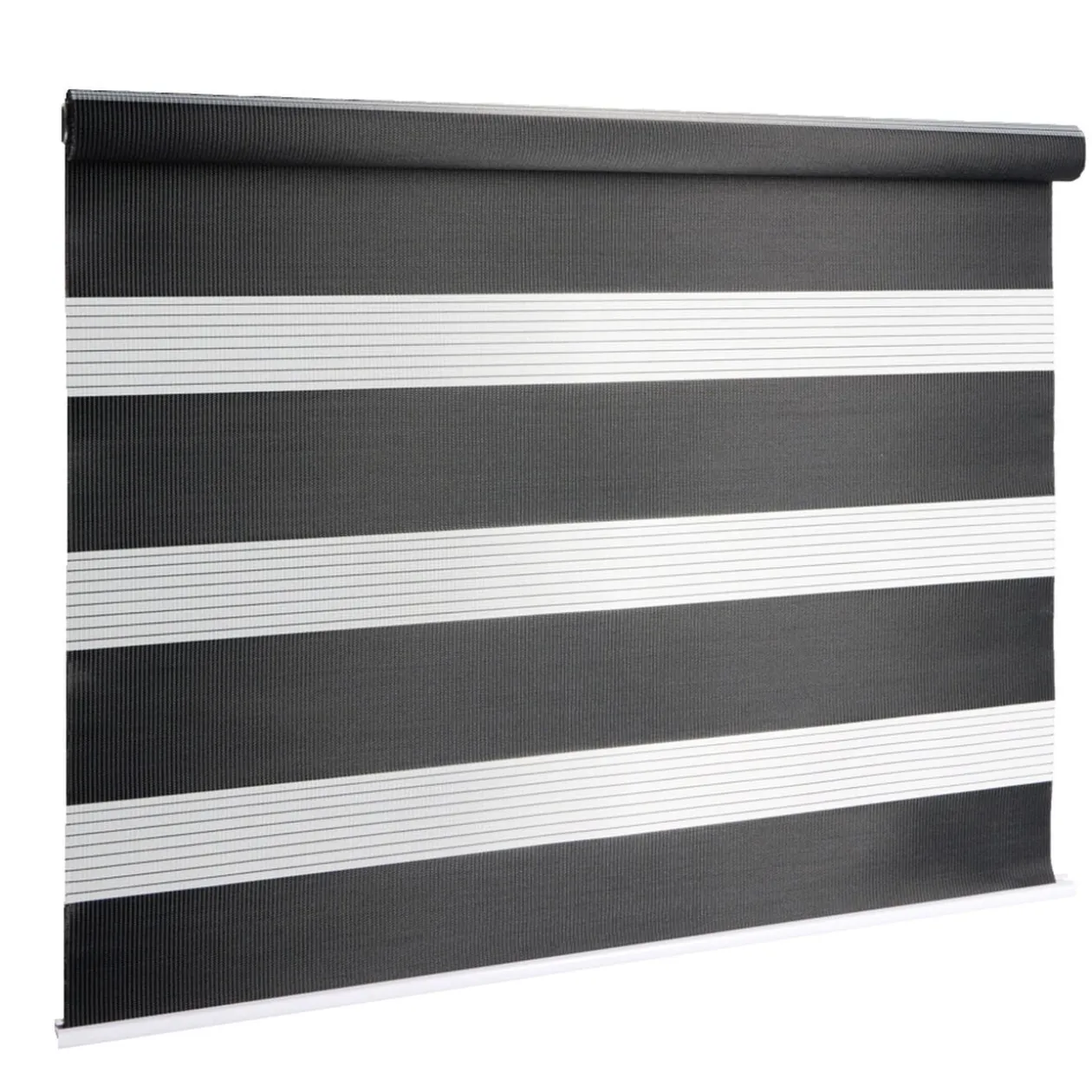 Store enrouleur avec ou sans perçage jour nuit noir 55x160cm
