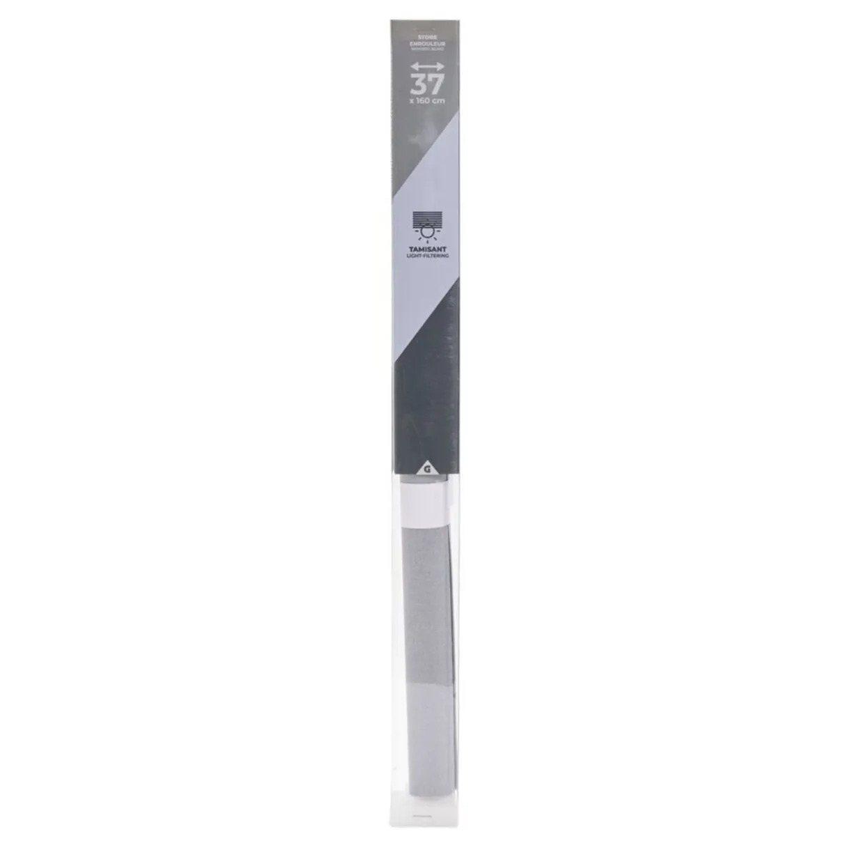 Store enrouleur tamisant gris 37x160cm - chaînettes et fixations fournies - 2 systèmes de fixation avec ou sans perçage < Gifi Clearance