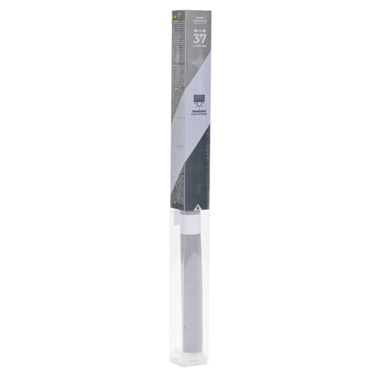 Store enrouleur tamisant gris 37x160cm - chaînettes et fixations fournies - 2 systèmes de fixation avec ou sans perçage < Gifi Clearance