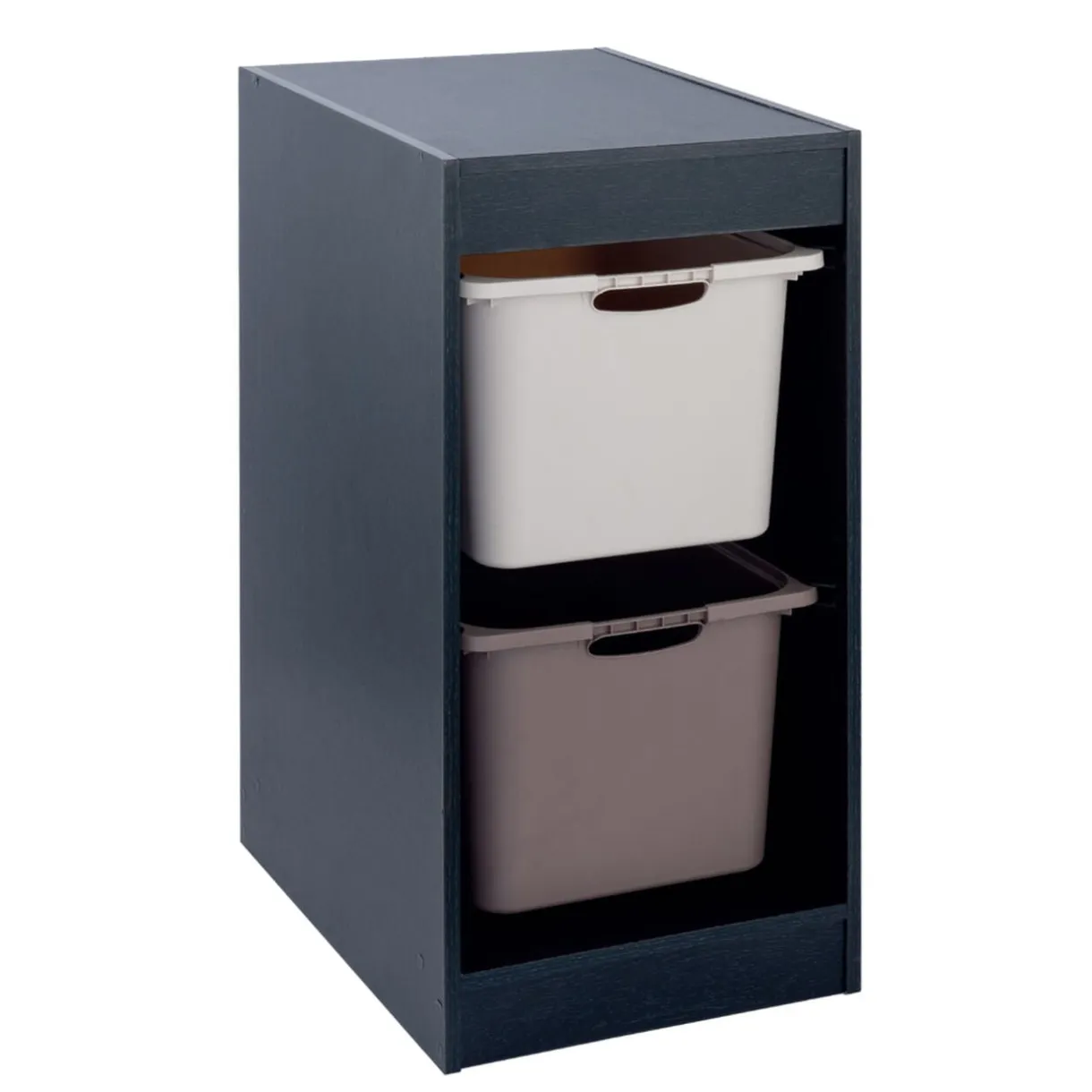 Structure bois noir pour 2 bacs de rangement coulissants 44x32,9xH68,3cm < Gifi Discount