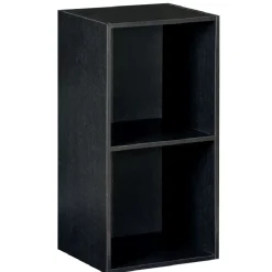 Structure Box Cube 2 cases 35,2x30x69,2cm bois noir < Gifi Outlet