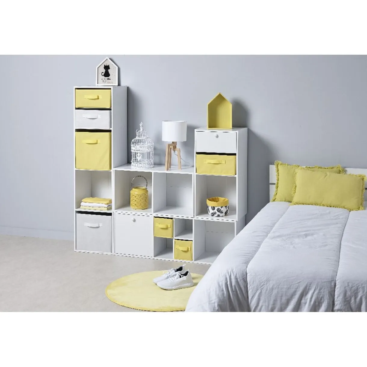 Structure Box Cube 3 cases 35x30x103cm bois blanc < Gifi Hot