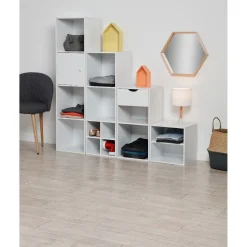 Structure Box Cube 2 cases 35,2x30x69,2cm bois blanc
