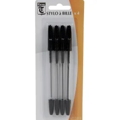 Stylo bille x4 noir < Gifi Best