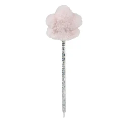 Stylo fourrure étoile rose L23cm