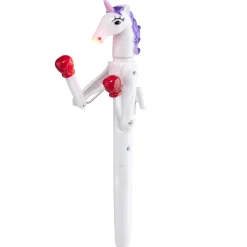 Stylo LED licorne articulé L19cm (2 modèles rose ou blanc)