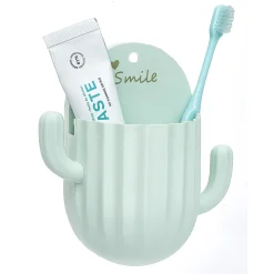 Support brosse à dents adhésif forme cactus