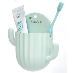 Support brosse à dents adhésif forme cactus