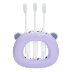 Support 3 brosses à dents enfant violet