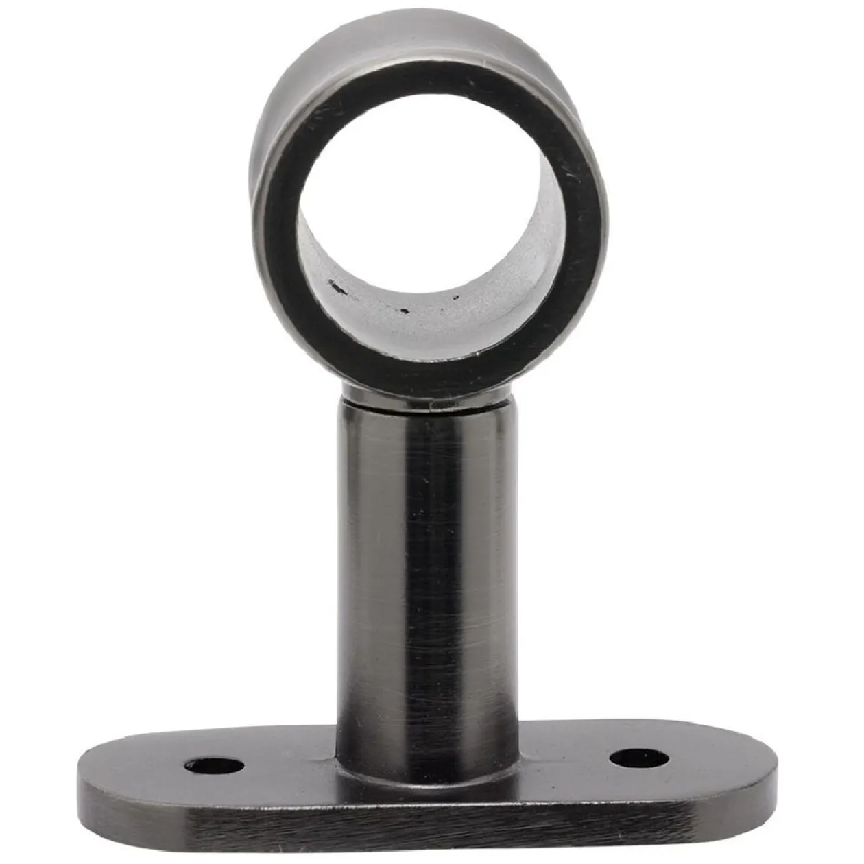 Support court métal gris pour tringle à rideau Ø2xL11,4cm