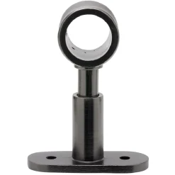 Support court métal gris pour tringle à rideau Ø2xL11,4cm