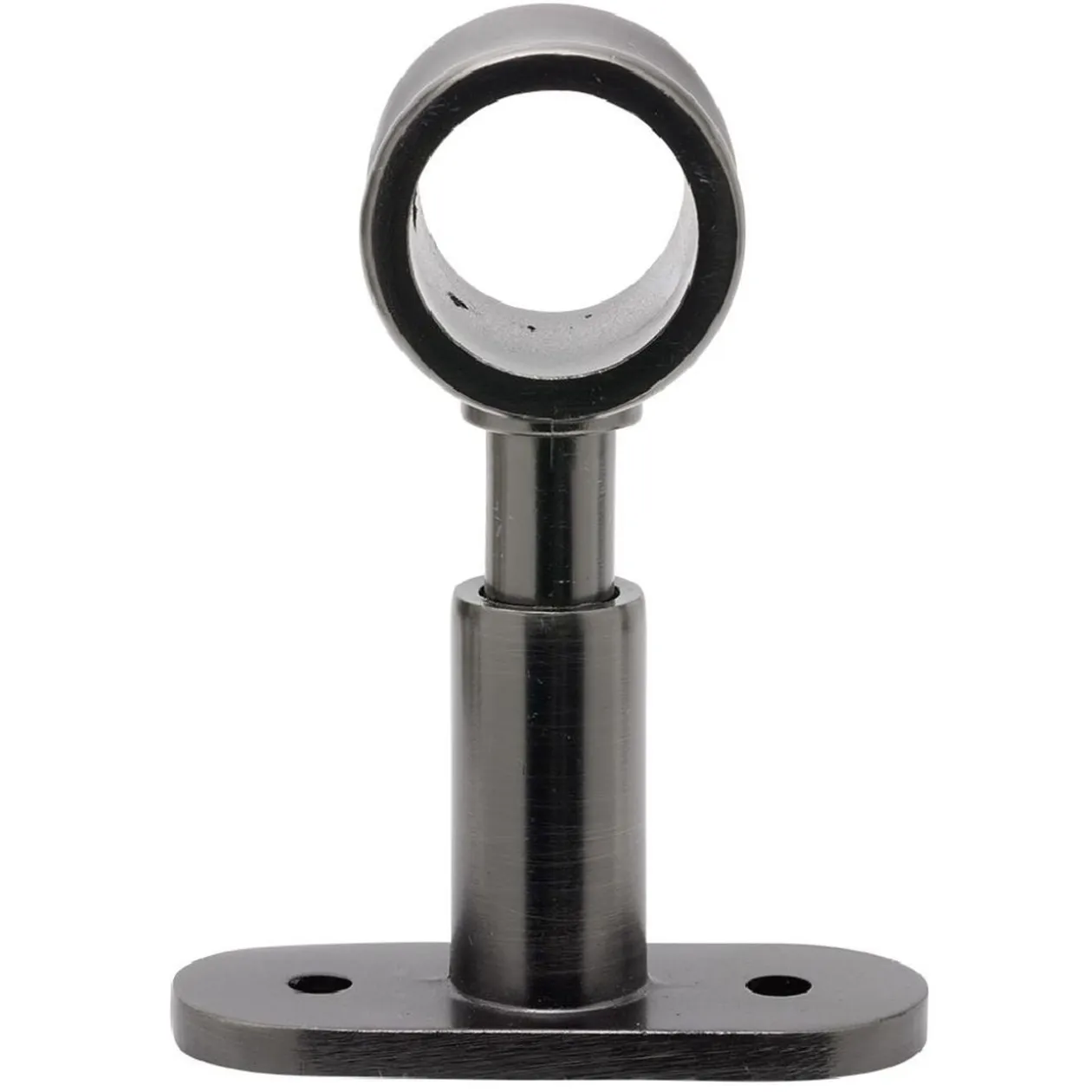 Support court métal gris pour tringle à rideau Ø2xL11,4cm