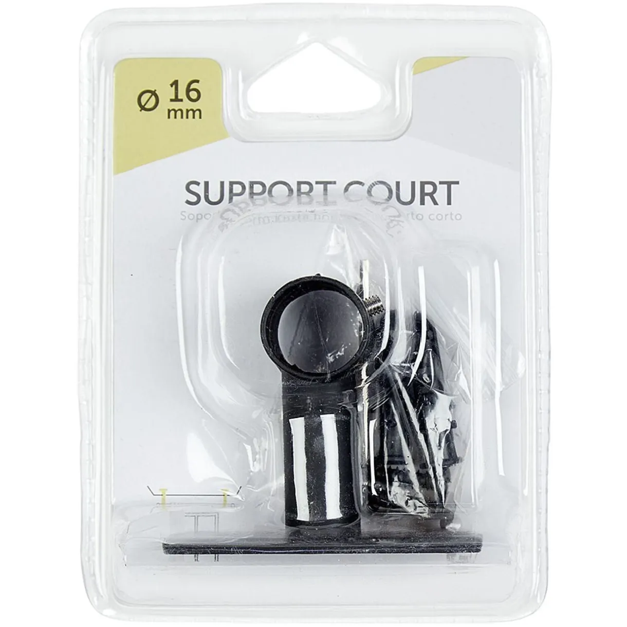 Support court pour tringle métal noir < Gifi New