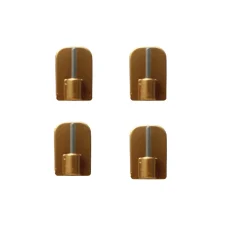 Support de tringle adhésif plastique laiton doré x4
