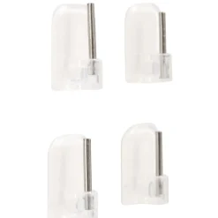 Support de tringle adhésif plastique transparent x4