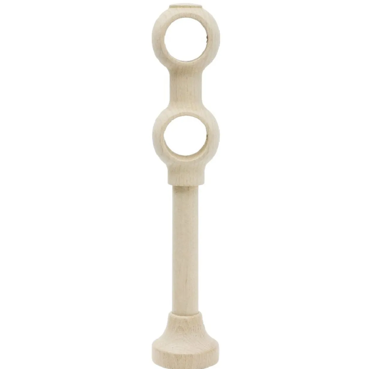 Support de tringle double à oeil en bois naturel Ø28mm