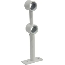 Support double extensible métal blanc pour tringle à rideau Ø20mm