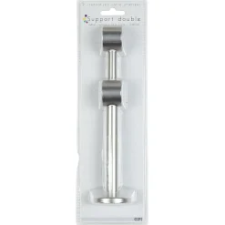 Support double extensible pour tringle gris métal