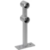 Support double fixe métal gris pour tringle à rideau Ø1,6xL15,5cm