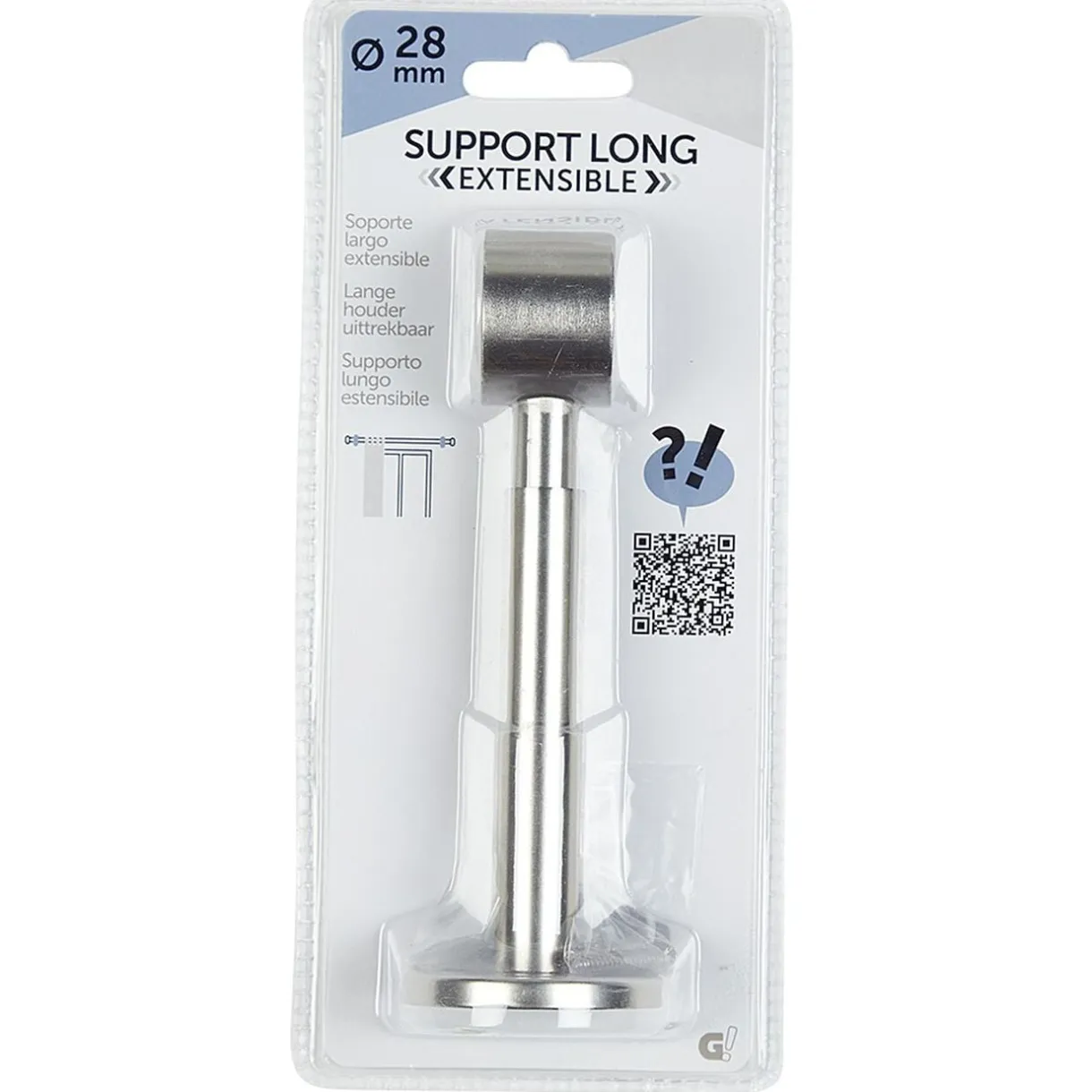 Support long extensible pour tringle gris métal < Gifi Best