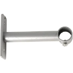Support long fixe métal gris pour tringle à rideau Ø1,6xL11cm