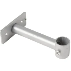 Support long fixe métal gris pour tringle à rideau Ø1,6xL11cm