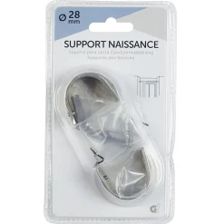 Support naissance pour tringle x2 gris métal < Gifi Online