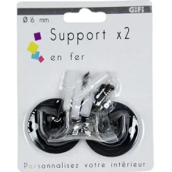 Support naissance pour tringle x2 noir < Gifi Discount
