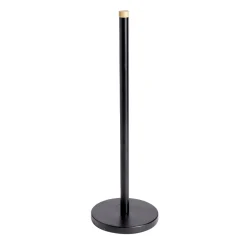 Support papier WC métal noir et bambou H45cm