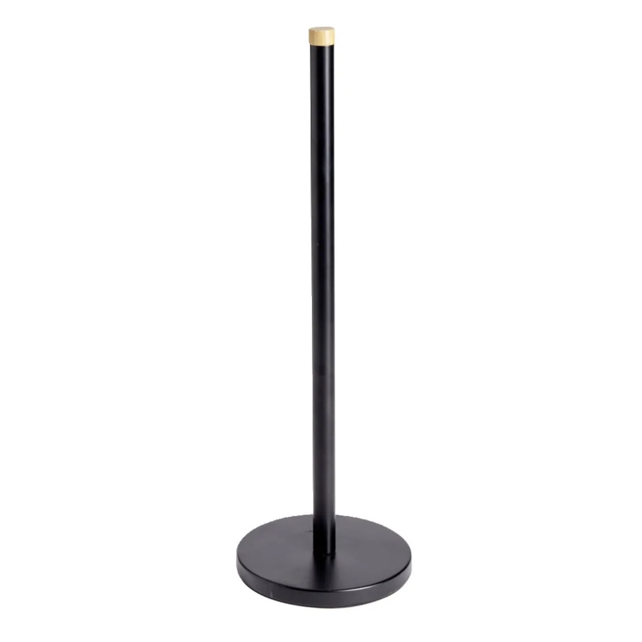 Support papier WC métal noir et bambou H45cm