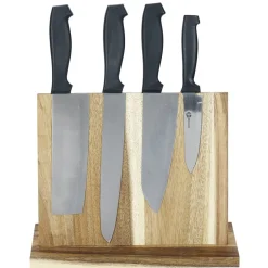 Support pour couteaux bois d'acacia 26,9x10,3xH21cm < Gifi Hot