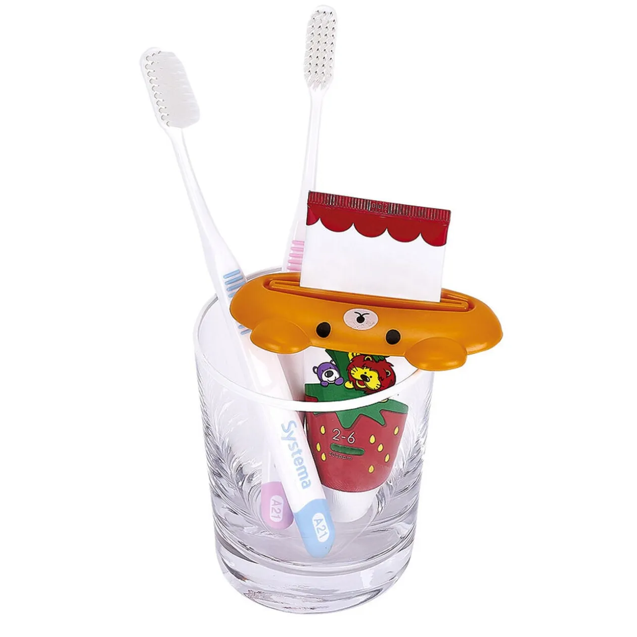 Support pour dentifrice forme animal x4