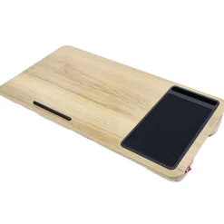 Support pour ordinateur portable nomade bois naturel 57x30xH7,5cm < Gifi New