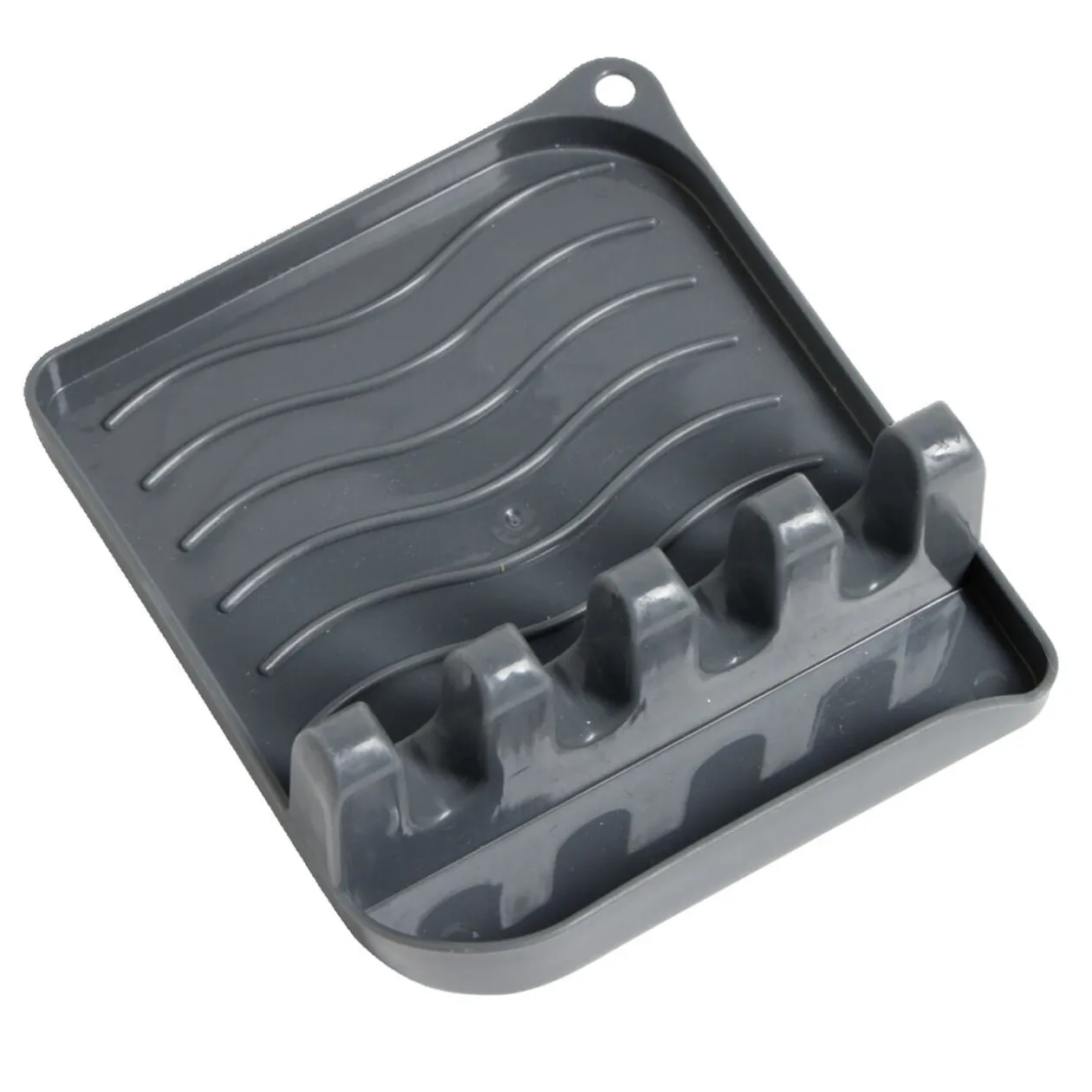 Support repose-cuillères plastique gris