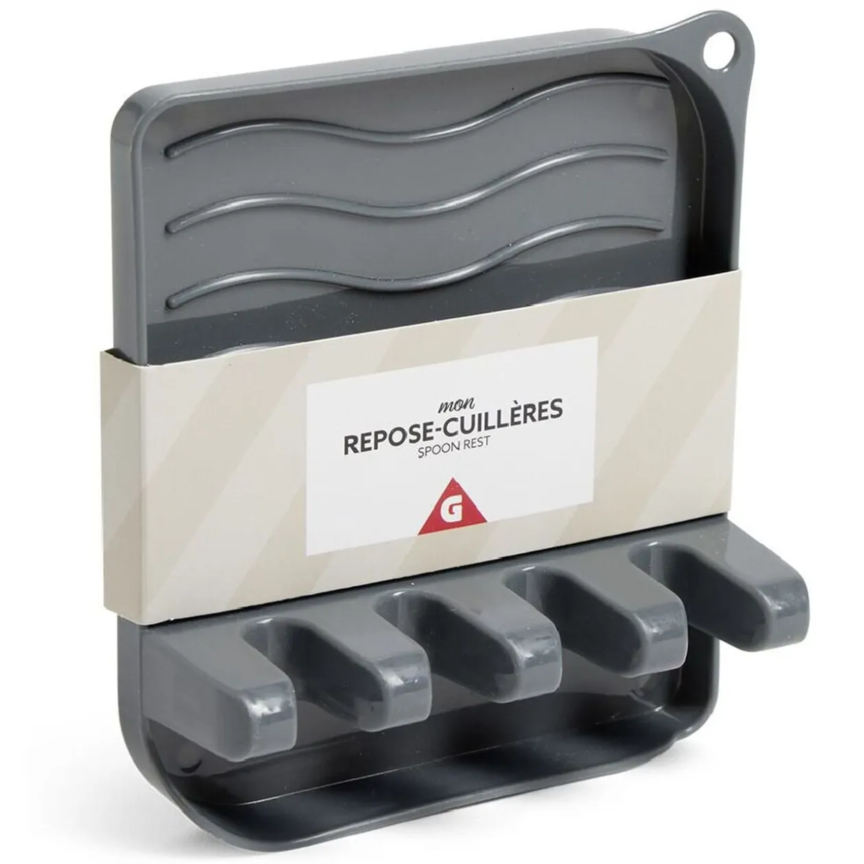 Support repose-cuillères plastique gris