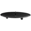 Support rond pour bougie en métal noir