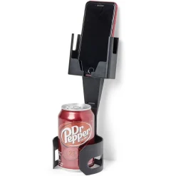 Support téléphone porte gobelet 2 en 1 abs noir < Gifi Clearance