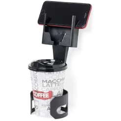 Support téléphone porte gobelet 2 en 1 abs noir < Gifi Clearance